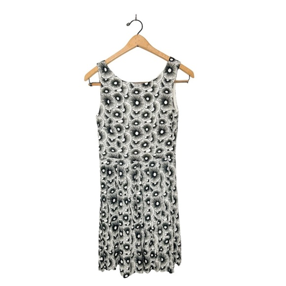 Lavand. Abstract Floral Print Sleeveless Mini Dress Black and White Small S - Picture 1 of 9